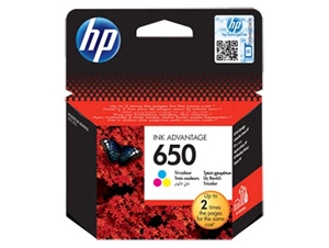 muc in hp 650 tri color original ink advantage cartridge cz102ae